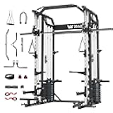 Major Fitness Drone2 Advanced Training Smith Machines– All-in-One Home Gym Squat Rack with Aluminum Pulley Set , Weight Bar, Dual LAT Pull-Down Systems & Cable Crossover Machine for Full-Body Workouts