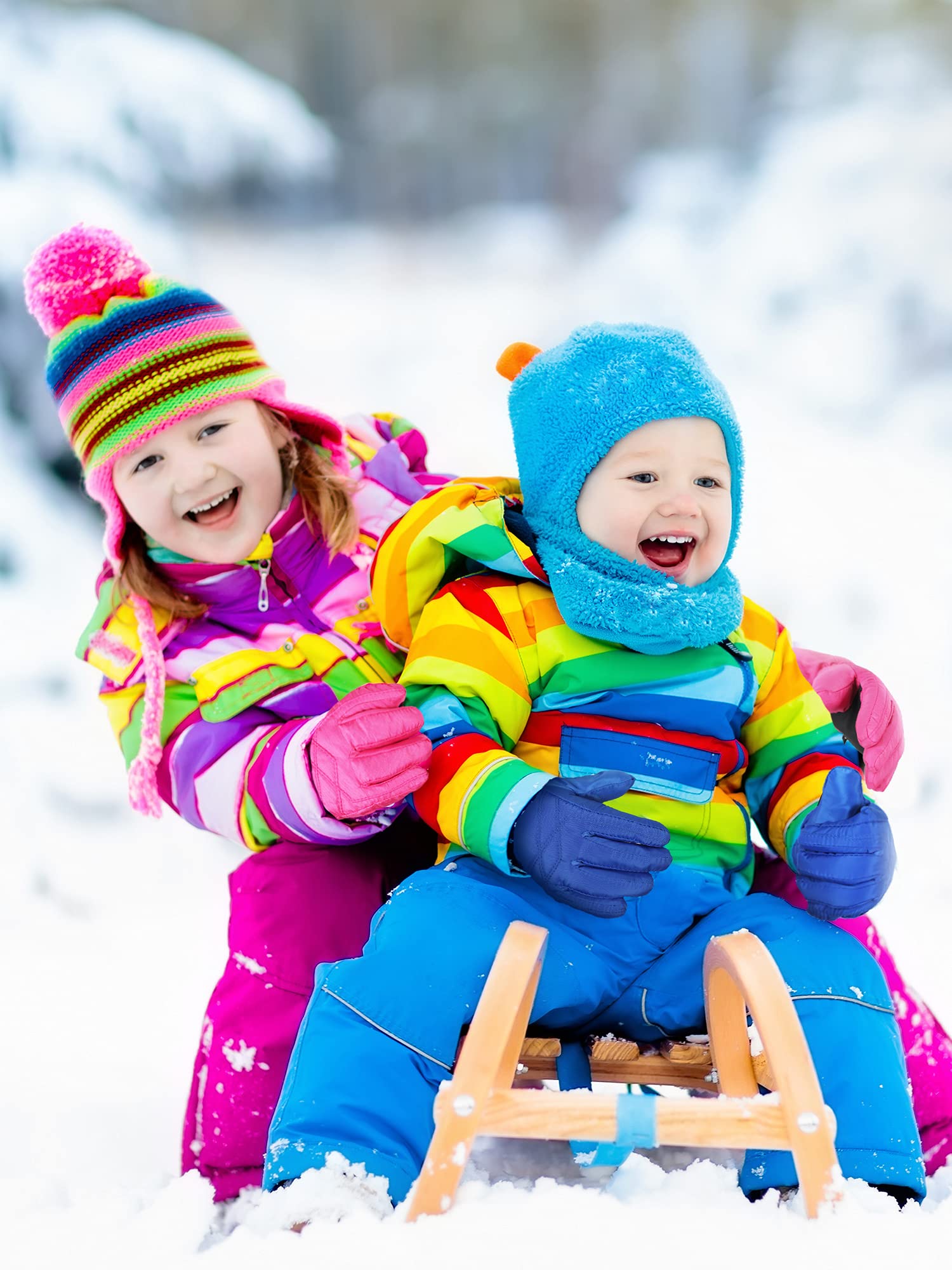 TAGVO 4 Paia Guanti Invernali In Maglia Per Ragazze Guanti Da Sci