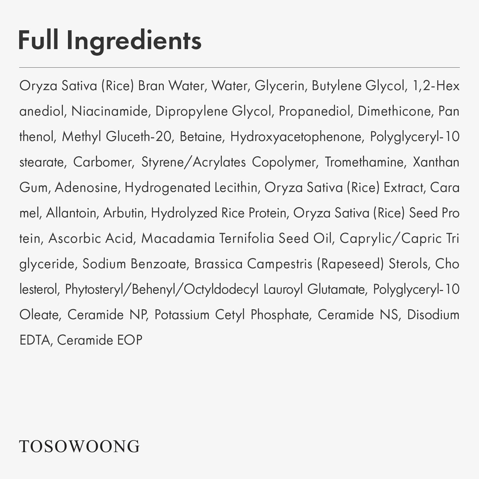 TOSOWOONG Tonico Lattiginoso Illuminante al Riso, 784.000ppm di Acqua di Riso Coreano, Niacinamide, Ceramidi, Panthenolo, Idratante, Senza Profumo, Skincare Coreana, 250ml