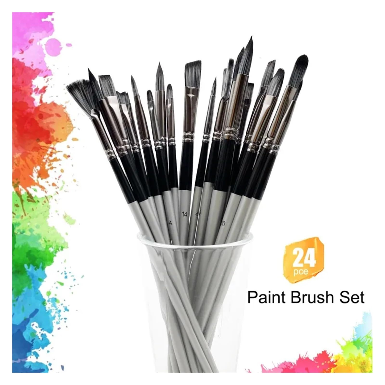 Pinselset Pinsel Pinsel Set mit 24 Stück for Malen von Ölfarben, Aquarellfarben