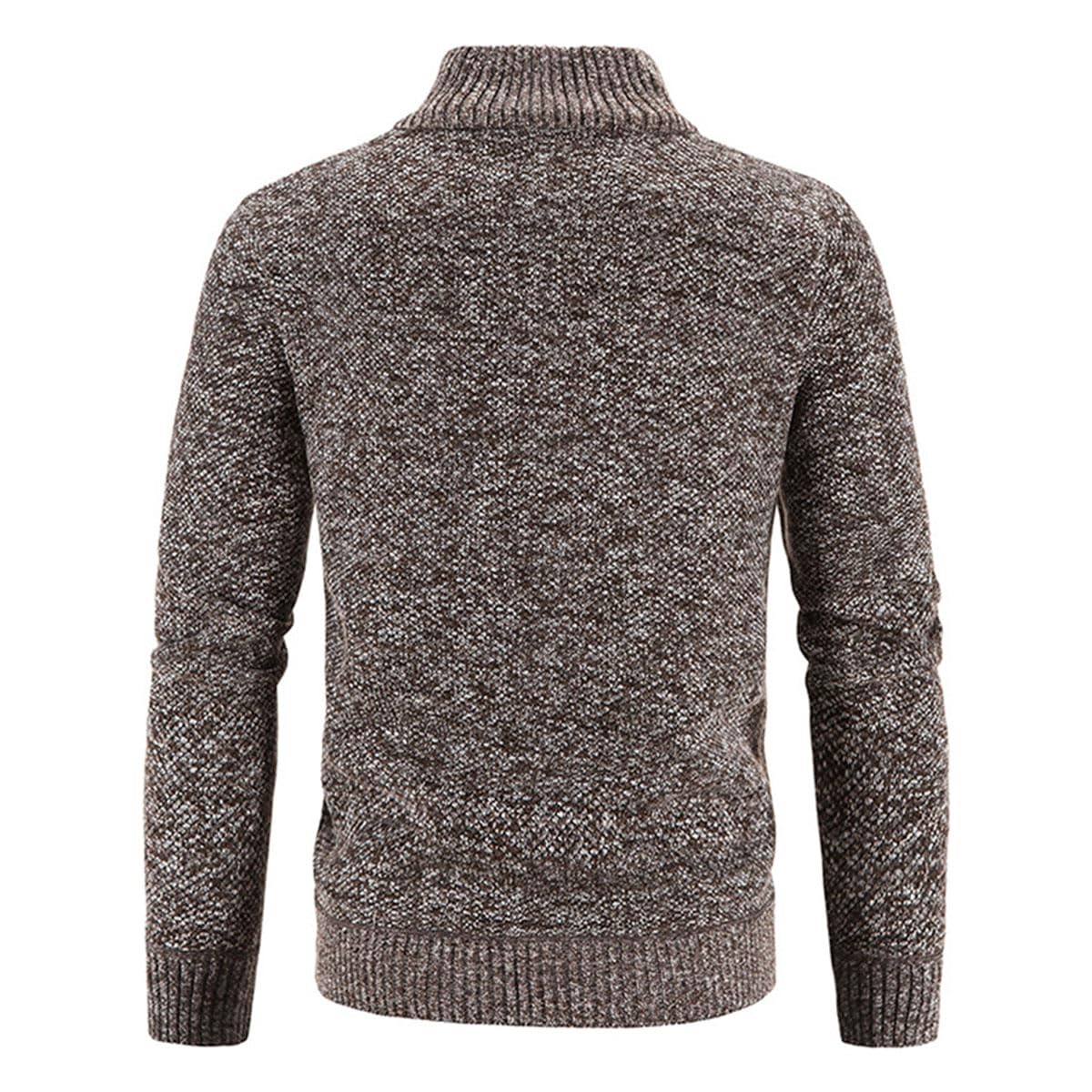 Cárdigan de Hombre con Cremallera, cárdigan cálido Informal con Cuello Alto, suéter Grueso, cárdigan de Abrigo de Invierno con Cremallera, Chaqueta de Invierno de Estilo Urbano (XL,Braun)