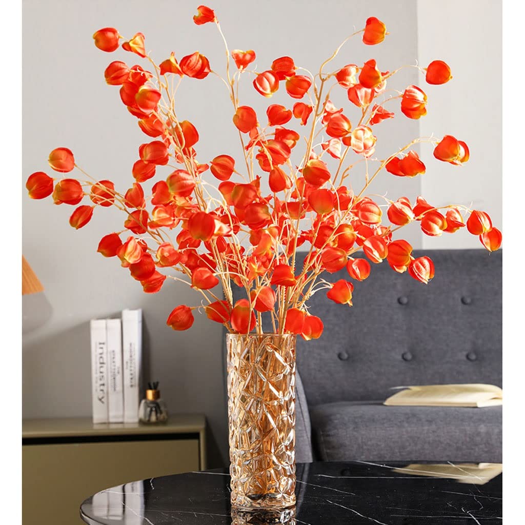 Künstliche Blumen Laterne Frucht Künstliche Blumen mit Vase Wohnzimmer Hochzeit Büro Dekoration Hochzeit Gefälschte Blume Set Künstliche Blumen wie Echt