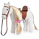 HollyHOME Stuffed Animal Horse Pretty Plush Toy Pretend Play Horse 11 inches White