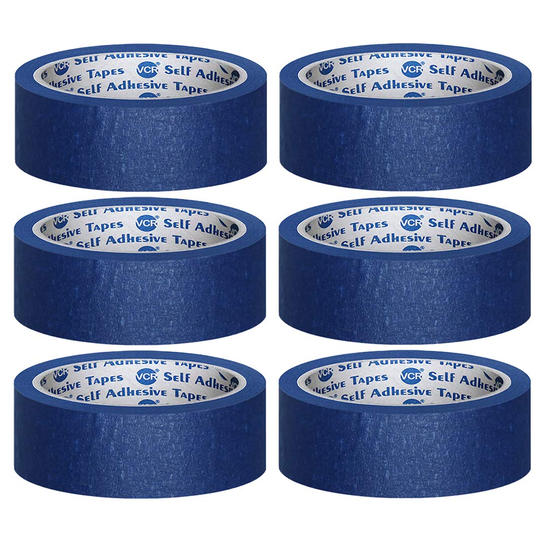 VCR Blue Masking Tape - 20 Meters in Length 24mm / 1" Width - 6 Rolls Per Pack - Easy Tear Tape, Best for Carpenter, Labelling, Painting and leaves no residue after a peel. (B08YD6R4GS) Amazon Price History, Amazon Price Tracker
