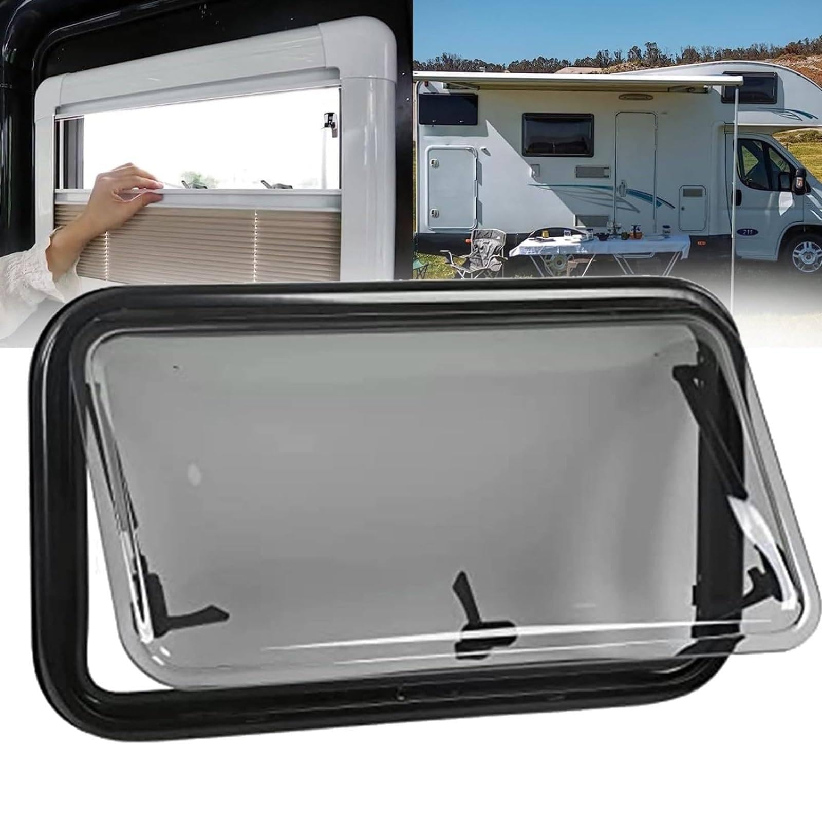 Generisch To okno zamienne do kampera – izolujące ciepło, wodoszczelne okno przesuwne z aluminiową ramą do przyczep kempingowych i kamperów, wymiary 800 x 700 mm, trwałe i energooszczędne