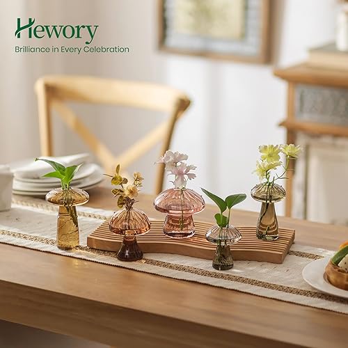 Miniatura 4 de Hewory Estaciones de propagación de hongos de vidrio juego de 5 tarros de propagación únicos para plantas de interior, decoración del hogar, florero