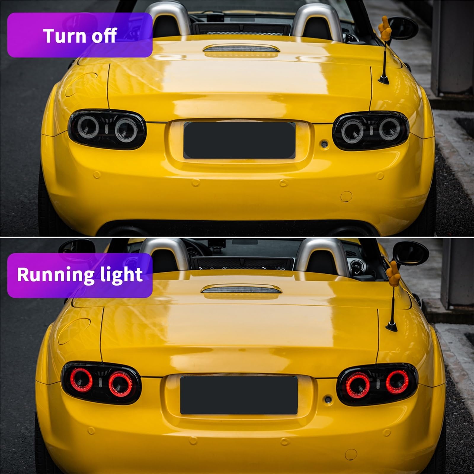 Lampa tylna zespolona Pasuje do Mazda MX-5 MX5 NC2 NC3 2008-2015 Światła tylne Lampa przeciwmgielna tylna Światła hamowania + cofania Sekwencyjne(2pcs RGB black light)