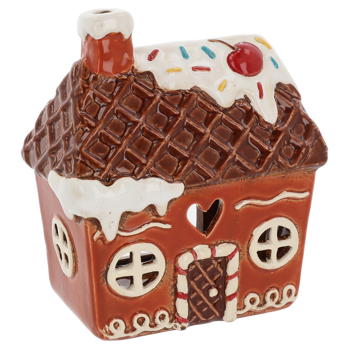 Gingerbread Christmas House Tea-light Holder Incense Burner Village Pottery