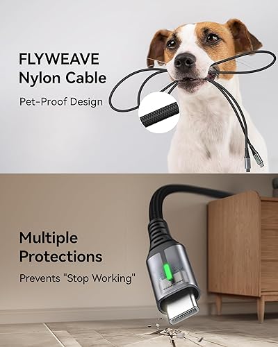 Miniatura 7 de INIU Cargador portátil compacto de alta capacidad para portátil de 140 W 25000 mAh y carga rápida de 240 W 6.6 pies, paquete de 2 combo de cable de