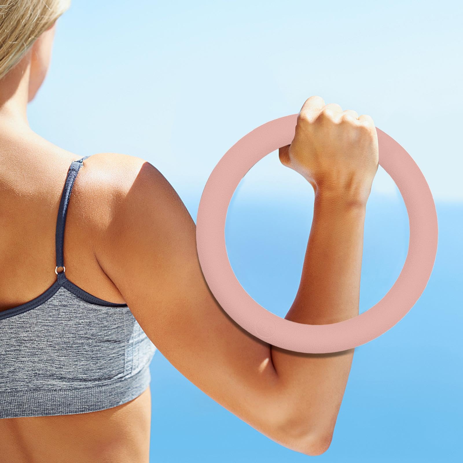Weight Anello Cerchio Fitness Allenamento Strumento Esercizio Struttura Antiscivolo in Silicone Ghisa Adatto per, Colore Rosa
