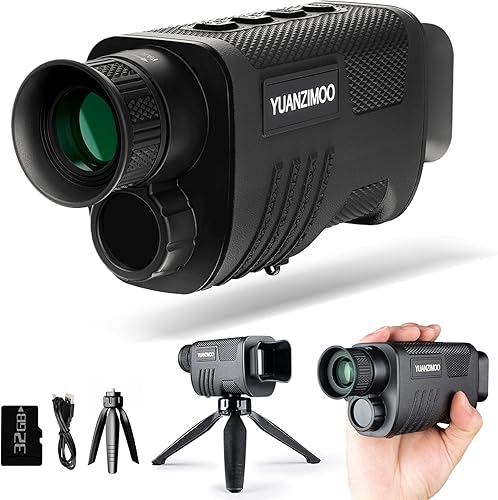 Telescopio monocular digital infrarrojo monocular mejorado de visión nocturna para 100% oscuridad con zoom 8X 2000mAh batería recargable trípode 32