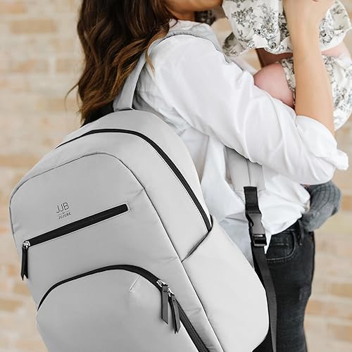 Miniatura 8 de JuJuBe Nueva mochila de lujo para pañales con cambiador portátil, correas de cochecito, mochila de viaje grande para niño o niña, transporte de
