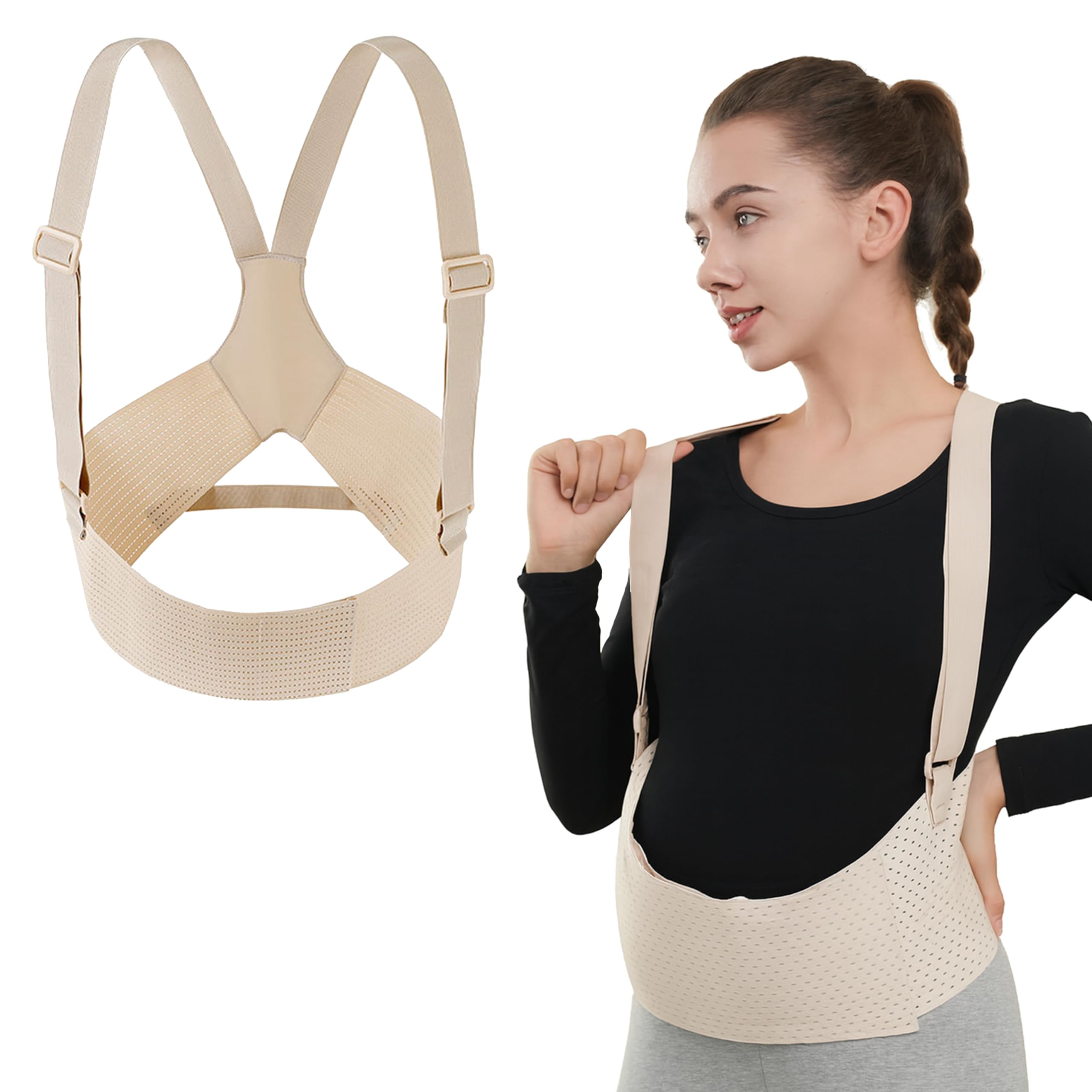 Bembika Pregnancy Belly Support Belt – 3-in-1 Maternity Belly Band with Pelvic Support Band – Comfortable Maternity Belt & Pregnancy Belly Band for Prenatal & Postpartum Care-(Size XL)-image-37