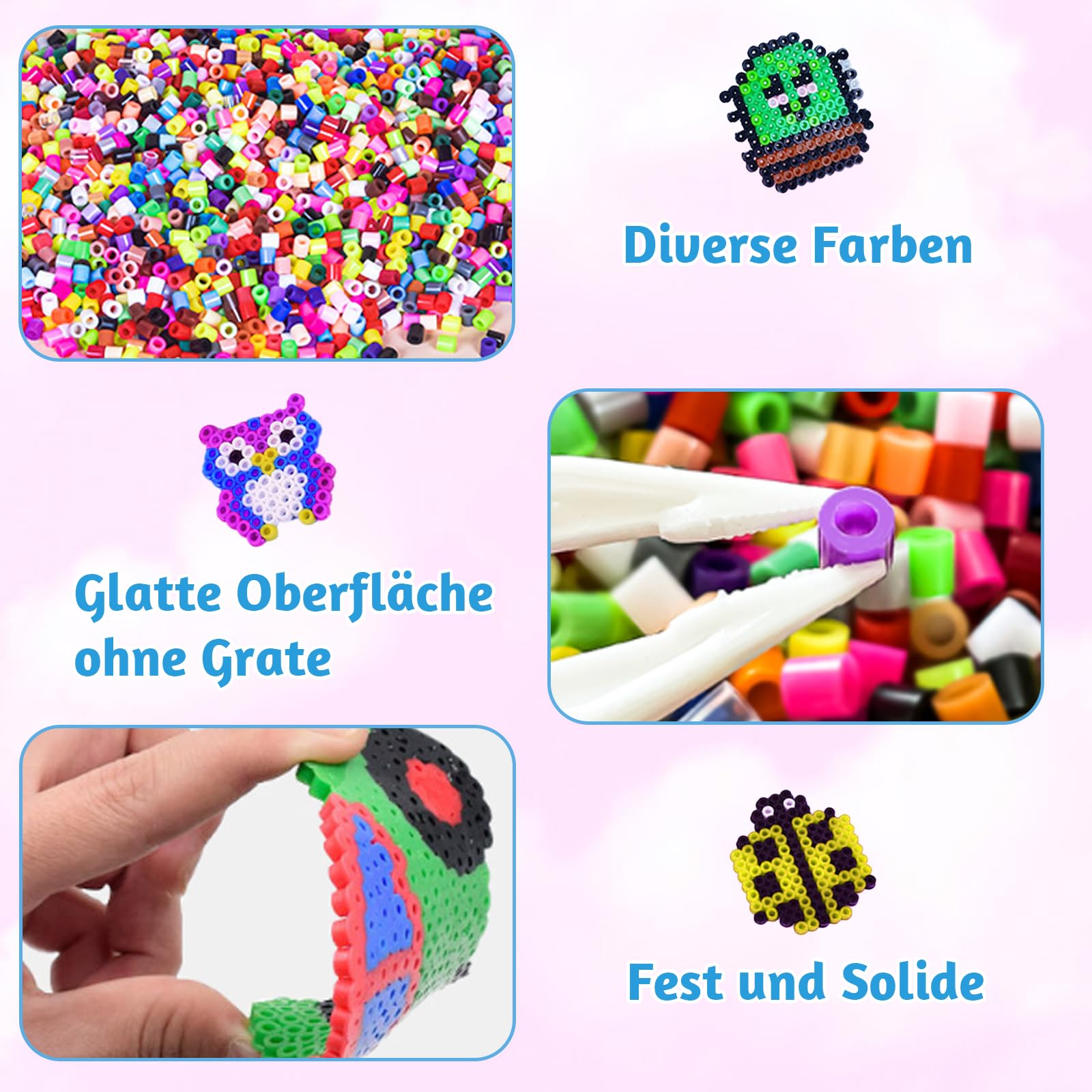 Set 6300 Perline Da Stirare - 24 Colori Con Piastre, Fogli Da Stiro E Accessori - Scatola Assortita 5mm Per Bambini - Regalo Creativo Fai Da Te