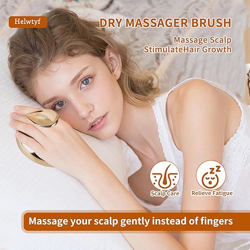 Miniatura 4 de HeIwtyf Herramienta de masaje de cabeza para limpieza profunda y masaje de relajación de presión, depurador de cuero cabelludo para evitar que el