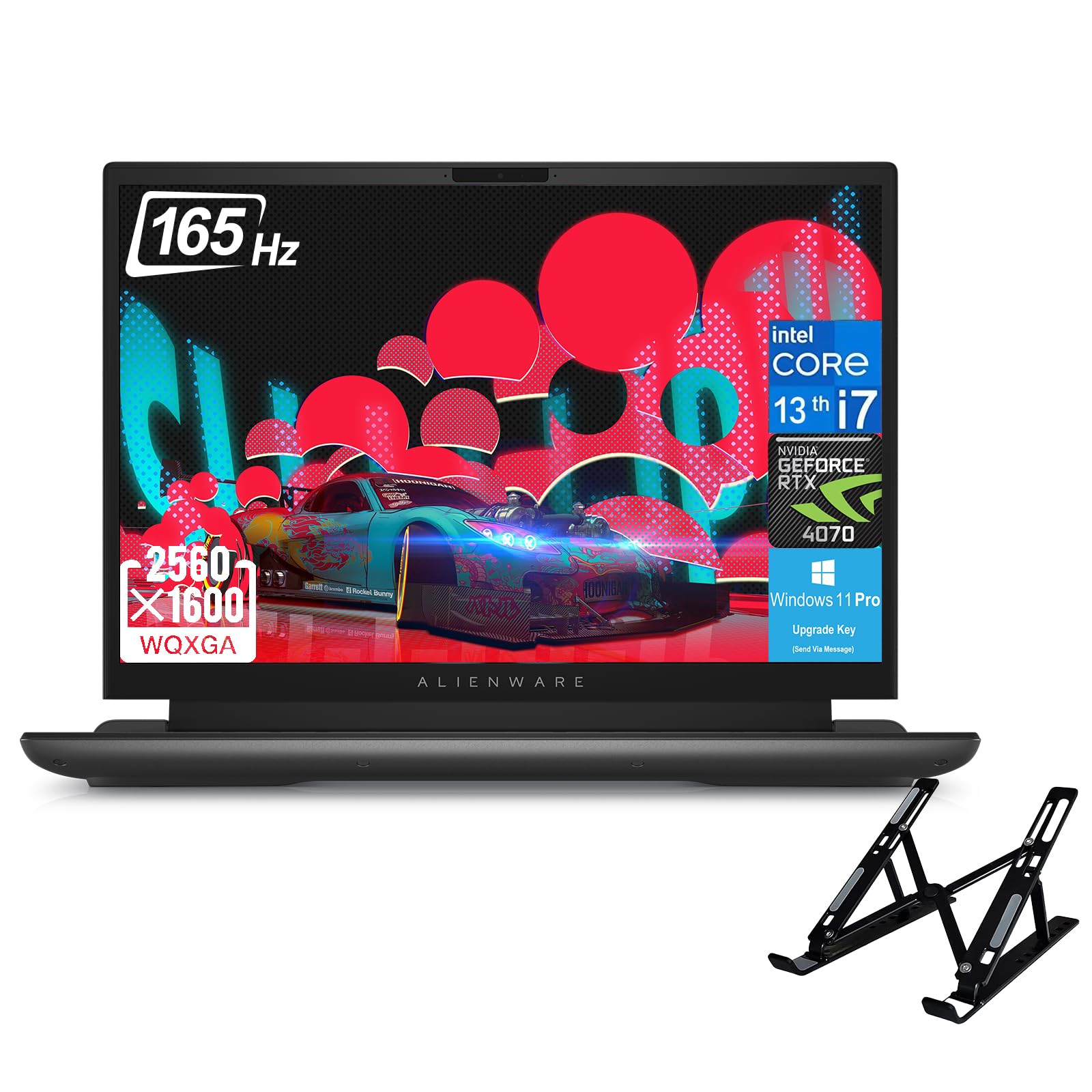AlienwareM16 Gaming Laptop - 16" 165Hz QHD+ Display, Intel Core i7-13700HX(16-core), GeForce RTX 4070, 32GB DDR5, 1TB SSD, Windows 11 Pro, Wi-Fi 6E, Backlit Keyboard, with Laptop Stand