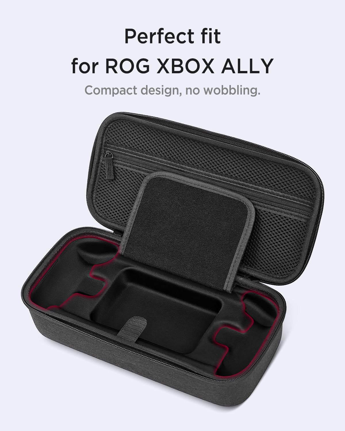 Miimall Estuche de Transporte para ASUS Rog Xbox Ally X / ROG Xbox Ally 2025, Bolsa de Almacenamiento Portátil Rígida de EVA, Travel Case Antiarañazos Antigolpes Funda de Viaje con Bolsillos, Negro