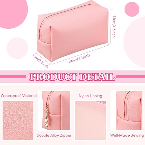 Miniatura 2 de Kigeli 15 piezas de bolsa de maquillaje de piel sintética bolsa de maquillaje a granel impermeable con cremallera bolsa de viaje para artículos de