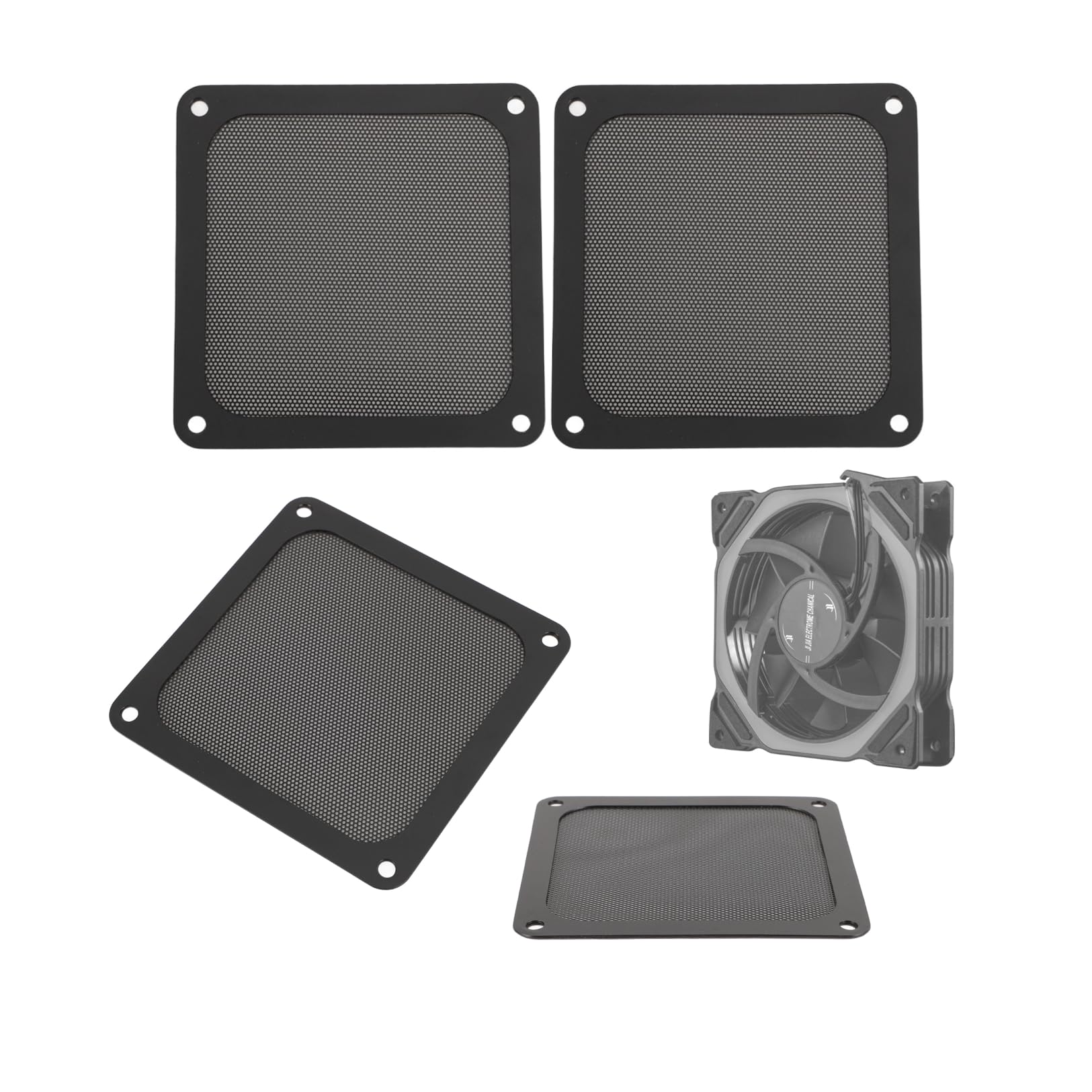 Filtr Przeciwpyłowy Wentylatora Komputerowego, 4 szt. PCV 120x120 Mm Filtr Wentylatora Komputerowego Grille ze śrubami, Ramka Magnetyczna Siatka Przeciwkurzowa Wentylatora (1)
