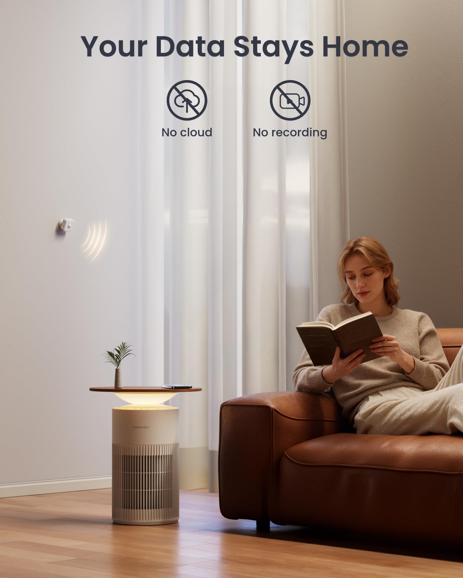 SwitchBot Inteligentny radarowy czujnik ruchu mmWave, czujnik obecności Bluetooth z dynamicznym wykrywaniem, współpracuje z Alexa, HomeKit i Apple Home przez SwitchBot Hub, 2 lata pracy baterii