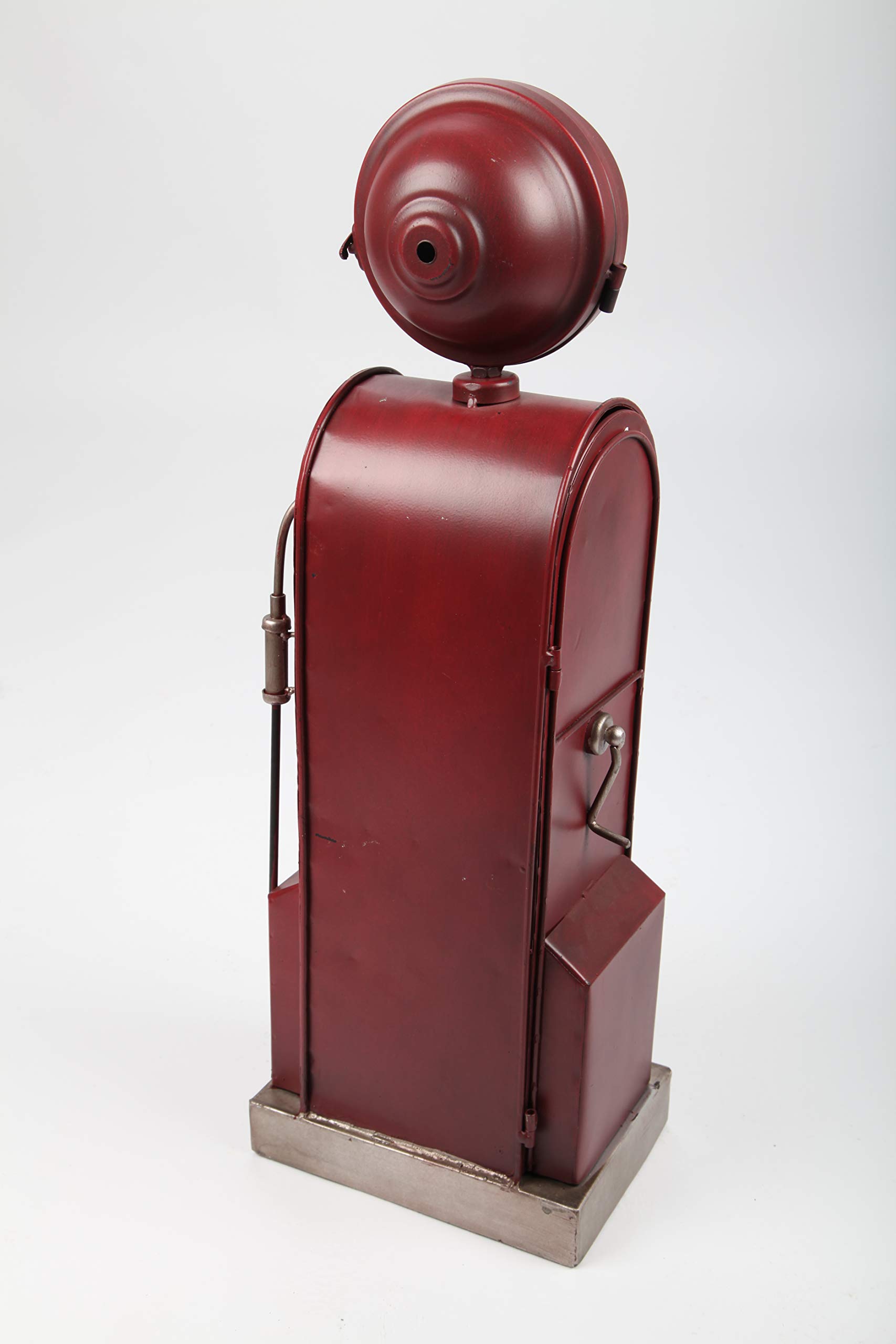 Design-Standuhr Zapfsäule, Schrank aus Metall, Retro, rot, 57cm