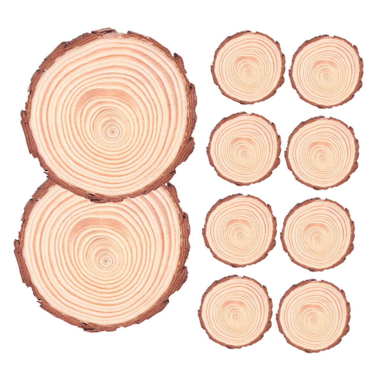 DOITOOL 12stücke Naturholzscheiben Runde Unbemalte Holzscheiben Holzbastelscheiben Zum Bemalen Und Dekoration Für Weihnachten Hochzeit Party