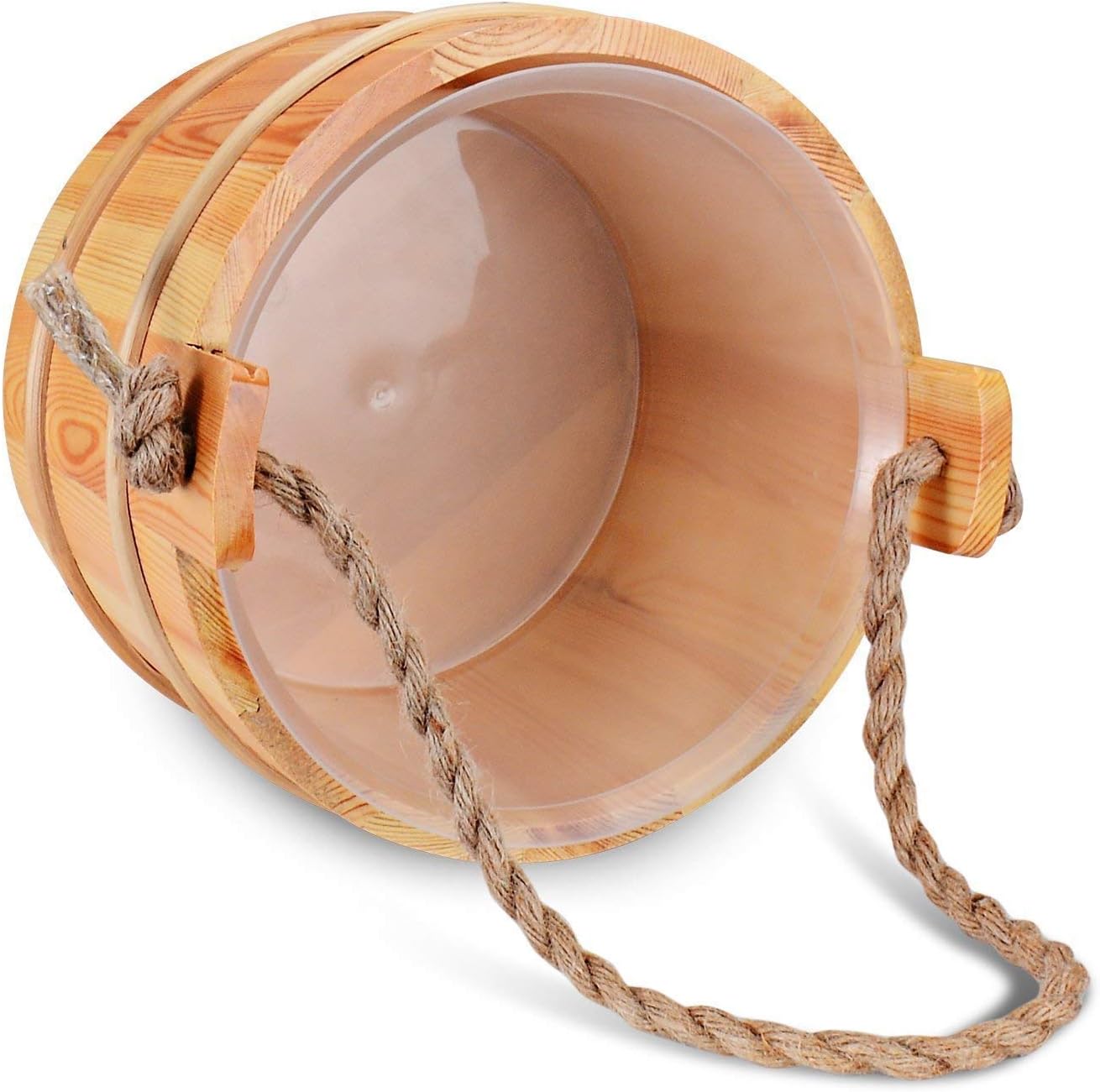 Bestnewie Sauna Bucket with Ladle Handmade Wooden Sauna Bucket Sauna Spa Accessory - 5 Liter (1.3 Gallon) Sauna Bucket : Garden & Outdoor