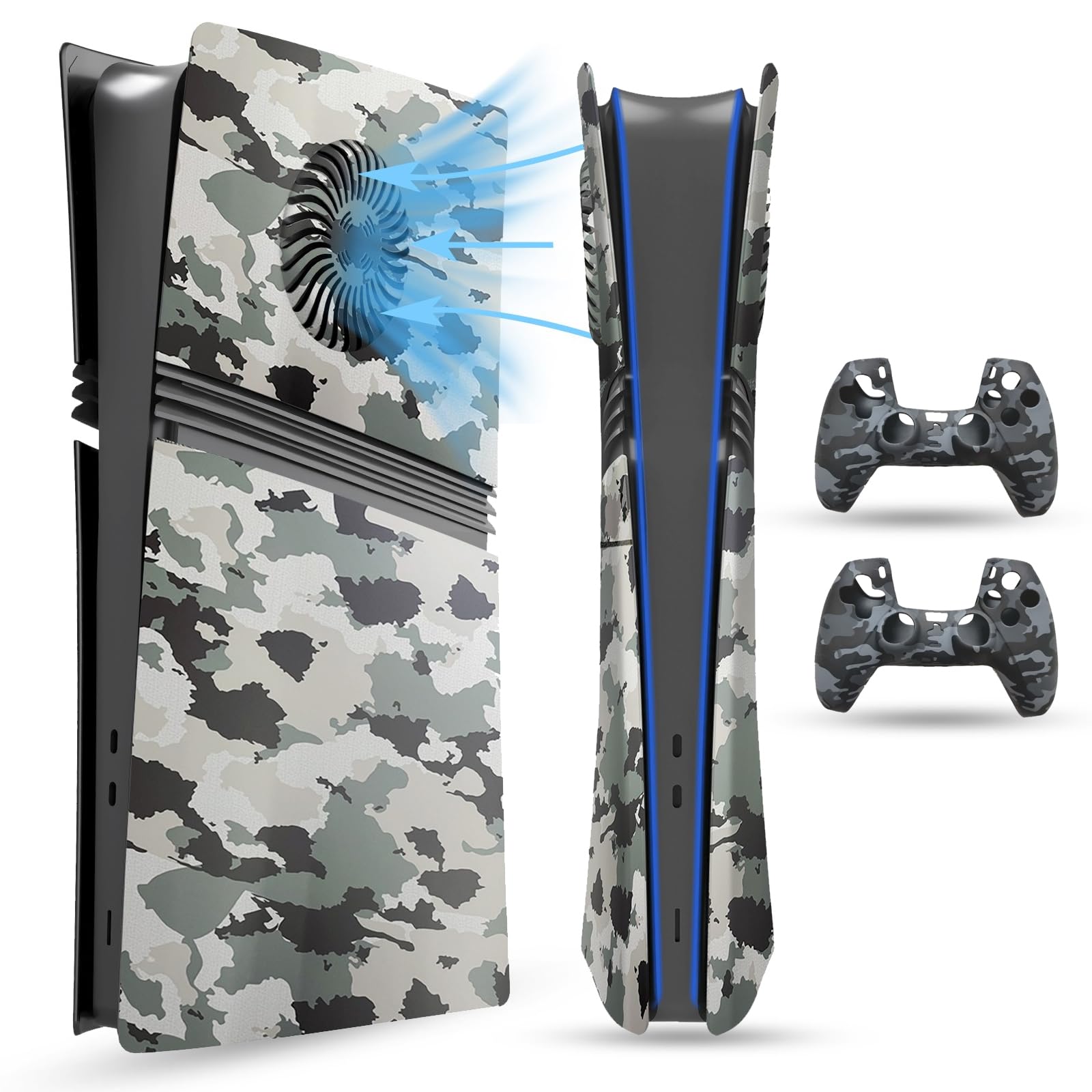 PEYANZ Vented Faceplate for PS5 Pro Digital Edition+2 Controller Covers