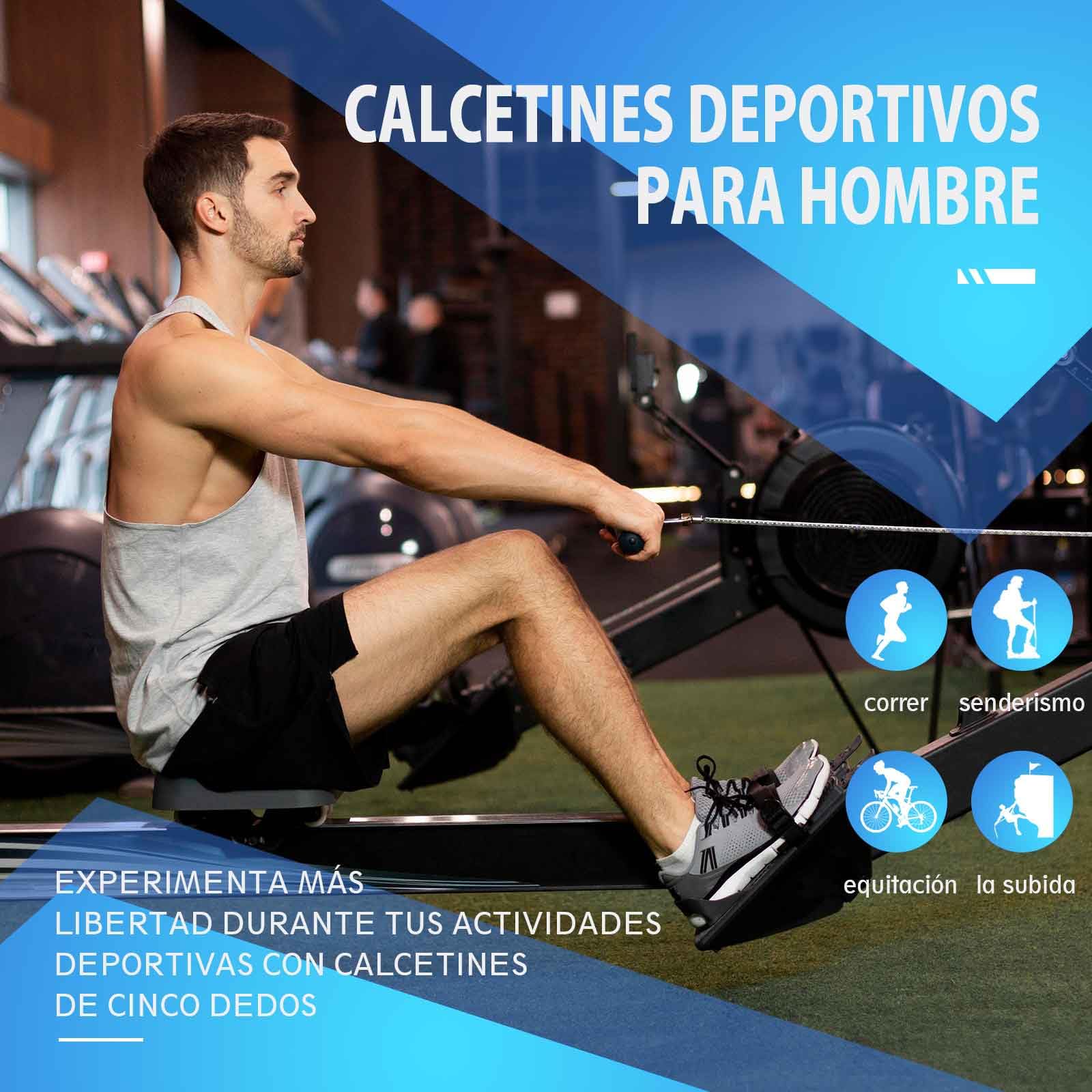 PUTUO Calcetines con Dedos de Deporte para Hombre: Calcetines Dedos Separados Tobilleros de Running Algodón Transpirables 5 Pares