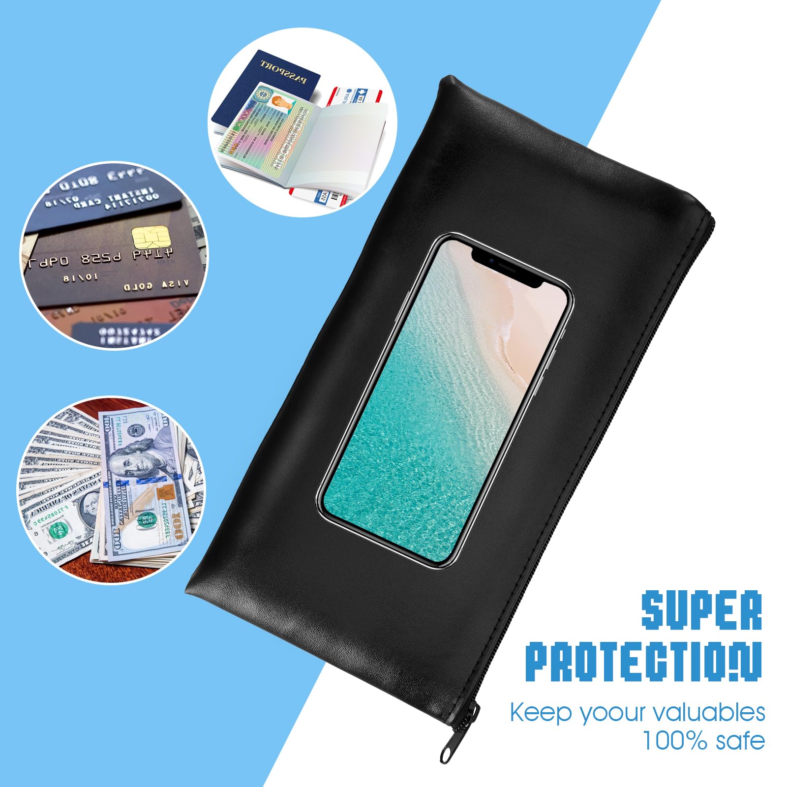 Sacs Cuir Synthétique Sacs à Monnaie Avec Fermeture Éclair - Lot De 8 -  27,9x15,2 Cm - Étiquette Transparente - 8 Couleurs - Pour Argent,  Cosmétiques, Bureau Pochettes Dépôt Bancaire