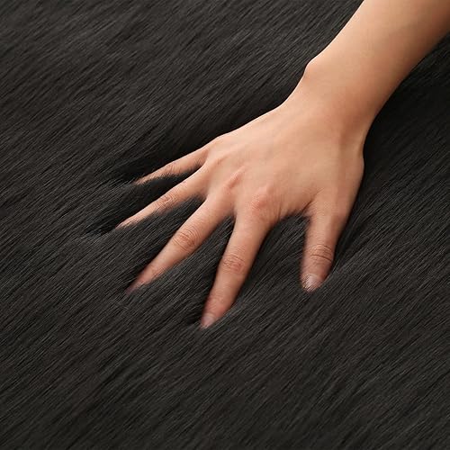 Miniatura 179 de Alfombra de piel sintética esponjosa de piel de oveja blanca, 4 x 6 pies, ultra suave, para dormitorio, mesita de noche, sala de estar, guardería