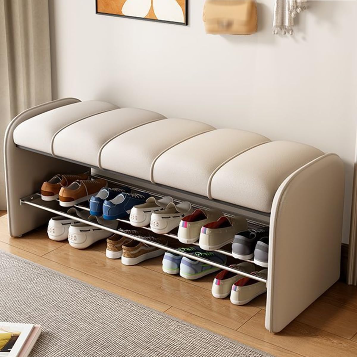 Banc de rangement pour entrée élégante : meuble chaussures chic 100 cm