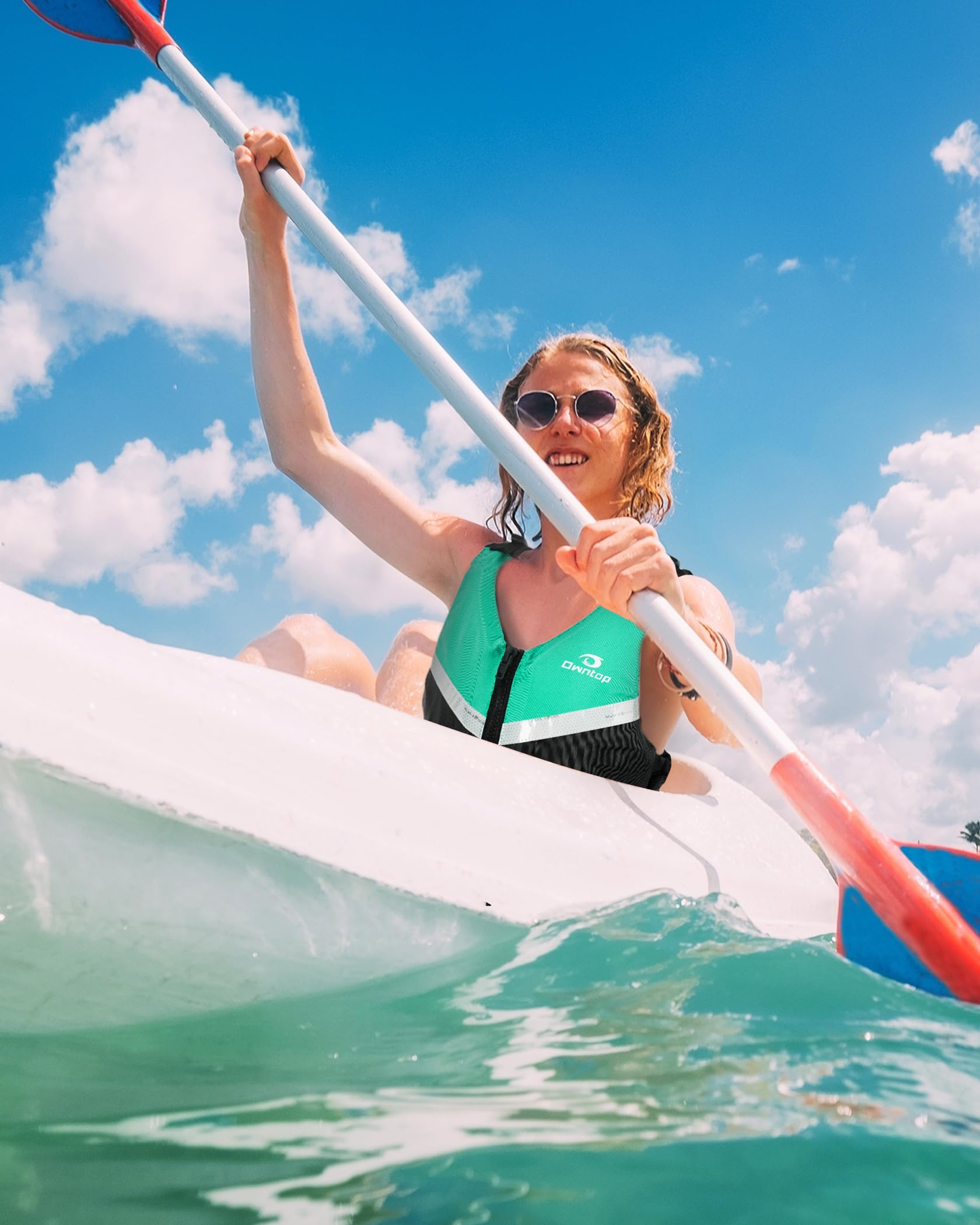Owntop Chaleco de Natación para Jóvenes y Niños, Chaleco de Flotabilidad Ligero Unisex, Ayuda a la Flotabilidad Ajustable con Correa Inguinal Cómoda para Kayak, Pesca, Natación