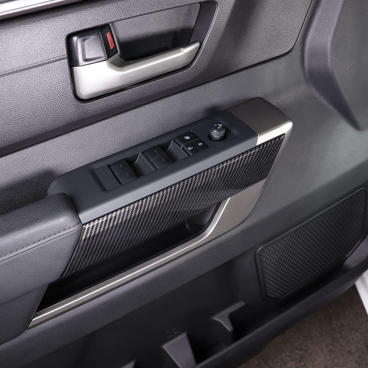 CHEAYAR ABS Car Interior Door Decoration Strips Trim Compatible for Toyota Tundra 2022 Accessories (Carbon Fiber)