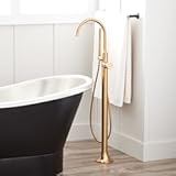 466442 Lentz Floor Mounted Tub Filler Faucet - Includes Hand Shower - Brushed Gold