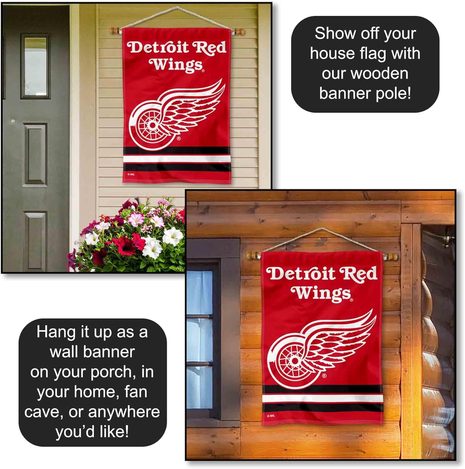 Detroit Red Wings Two Sided House Flag - Image 5
