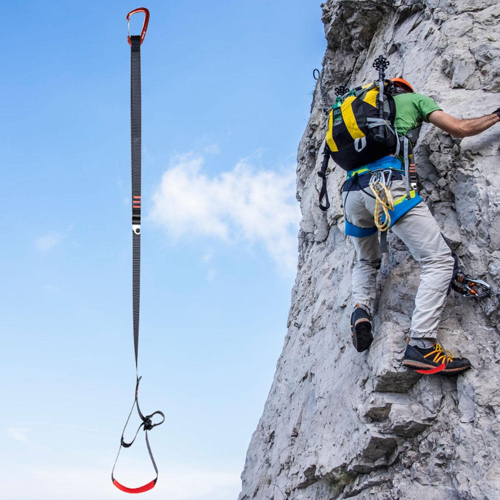 Keptfeet 5 Arrampicata Ascendente Foot Loop | Imbracatura per Arrampicata | su Roccia | Corda 'Imbracatura 'Ascensore 'Anello del Piede Regolabile Che Sale all'aperto Arrampicata