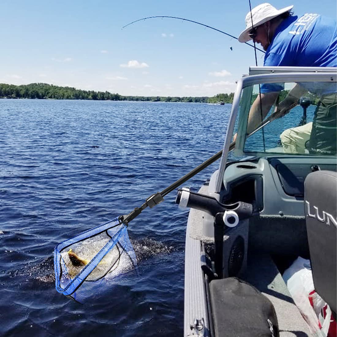 Épuisette Bait Catcher 180cm Maille Caoutchouc Unicat - Pêche