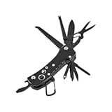 Amazon Basics 15-in-1 Stainless Steel Multitool Pocket Knife with Sheath&comma; Black