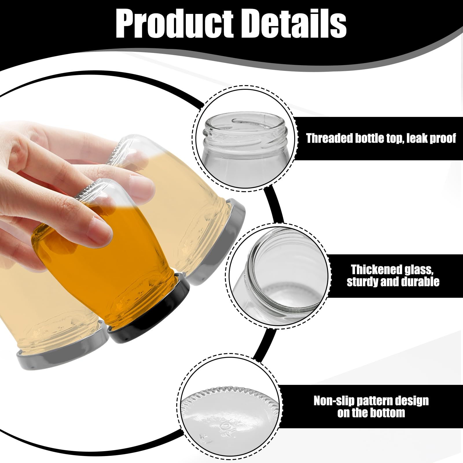 CUCUMI 12 barattoli piccoli in vetro da 96,4 g, piccole bottiglie di vetro da 100
