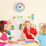 Lafocuse 12 Inch Silent Kids Wall Clock Learning Time Colorful 3D Numbers | 3D Big Numbers for Easy Time Learning, Silent Non Ticking, Battery Operated, Horloge Murale Enfant for Bedrooms Classroom