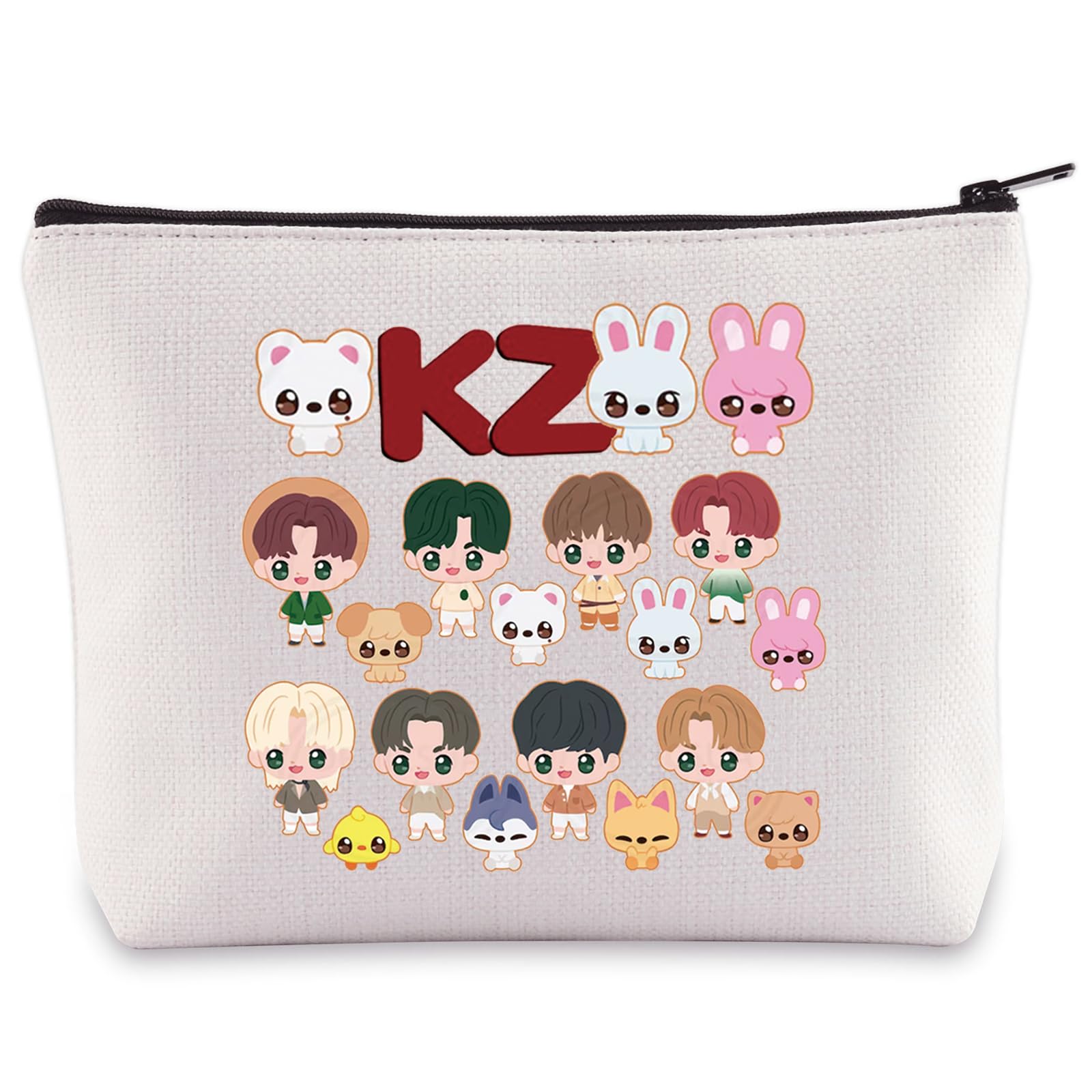 BWWKTOPK-Pop Cosmetic Makeup Bag K-Pop Band Fans Gifts Korean Boy Band Zipper Pouch For K-Pop Fans (zoo)