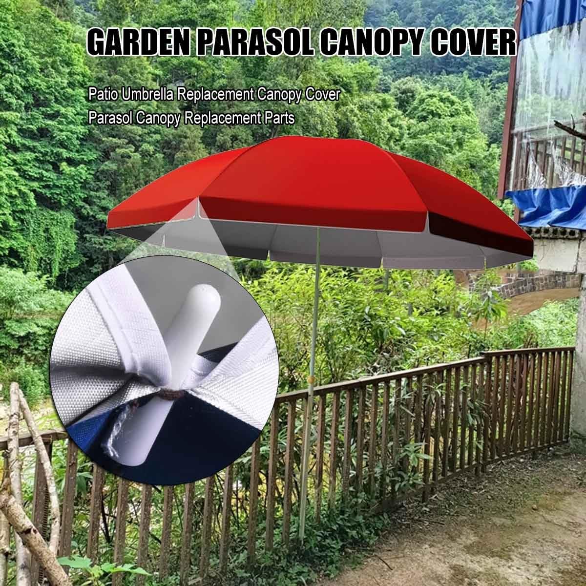 Zapasowy baldachim parasola tarasowego, 0,98 m – 1,45 m – pokrowiec na parasol 8-ramienny, do użytku na zewnątrz i na taras, odporny na warunki atmosferyczne.