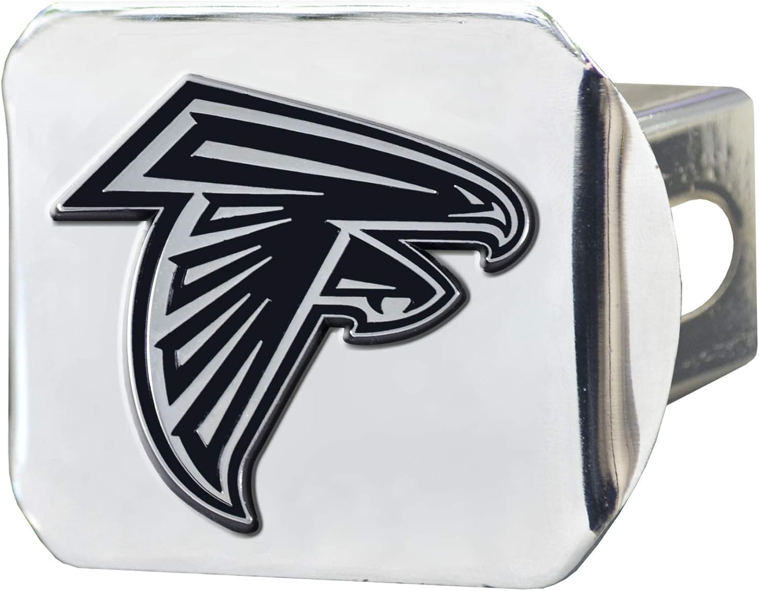 Atlanta Falcons NFL Chrome Metal Hitch Cover with 3D Chrome Team Logo by FANMATS - Unique Molded Design – Easy Installation on Truck, SUV, Car - Ideal Gift for Die Hard Football Fan