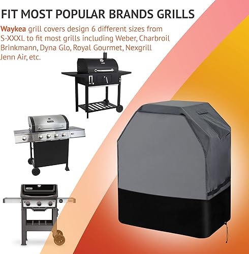 Miniatura 4 de Cubierta de parrilla resistente de 32 pulgadas, 600D Oxford resistente al agua, resistente a los rayos UV y a la decoloración, para parrilla Weber