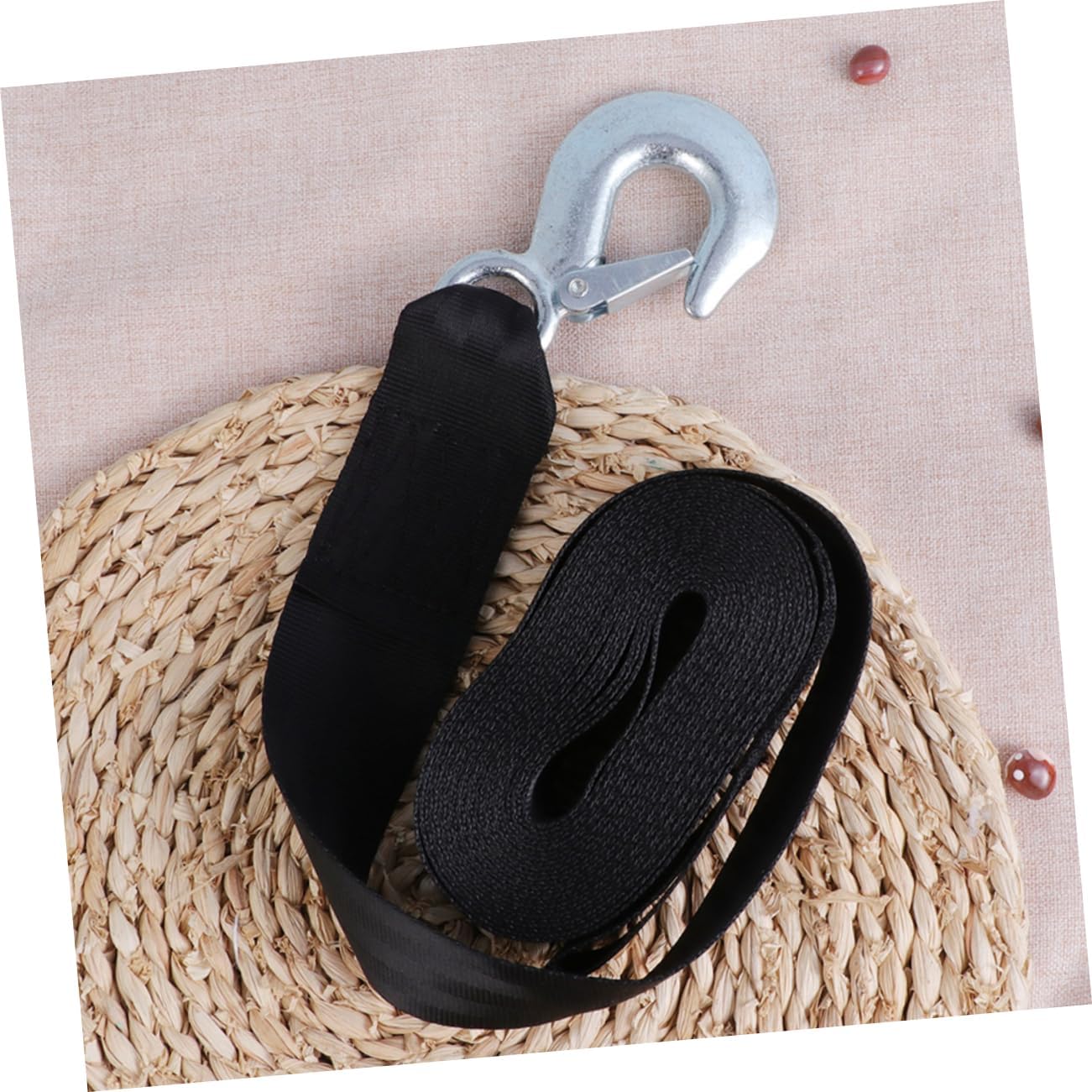Boat Trailer Winch Strap Towing Rope Wide Winch Belt Steel Hook Emergency Safety Strap for Snatch Towing