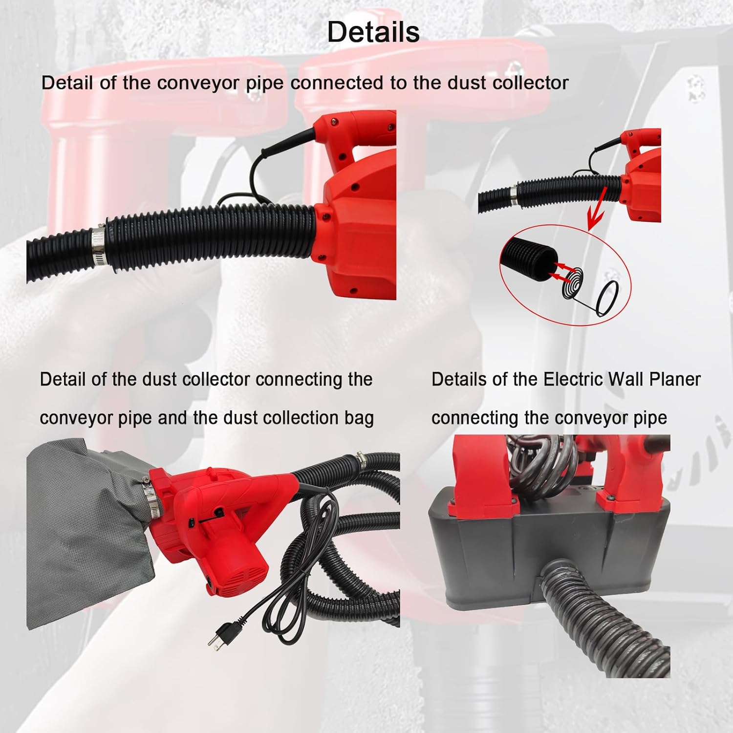 INTBUYING Electric Wall Planer, Putty Dust-free Concrete Wall Renovation Shovel Gray Machine, Concrete Planer Wall Scraper Planner 110V, Cutting Width 160mm Cutting Depth 1-4mm