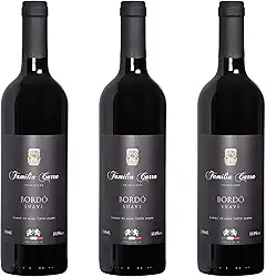Kit 3 Vinhos Bordô Suave Família Carra 750 ml Gourmet Present Drink Especial Natal Coquetel Exótico Premium