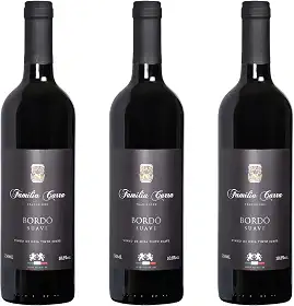 Kit 3 Vinhos Bordô Suave Família Carra 750 ml Gourmet Present Drink Especial Natal Coquetel Exótico Premium