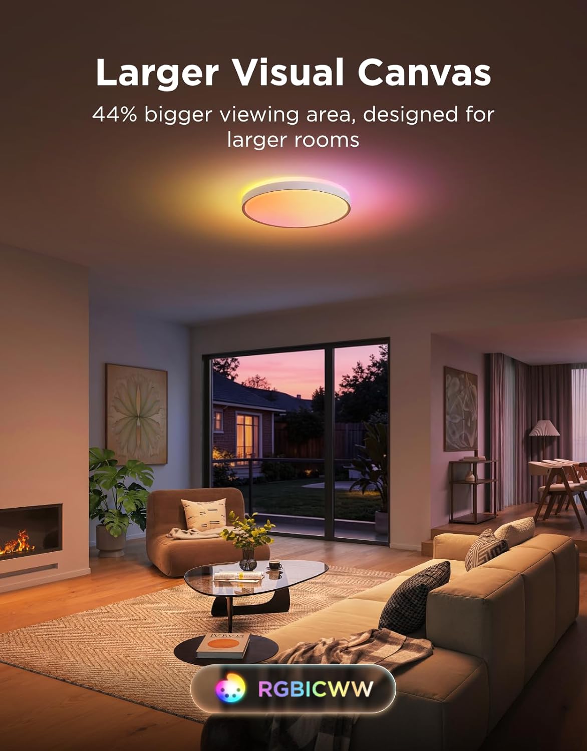 Govee Smart Ceiling Light Pro 18 Inch 4800LM, RGBICWW LED Ceiling Light Fixture, Flush Mount Light Fixture, DIY Colors, Works with Alexa, Matter, 2700K-6500K Lights for Living Room, Bedroom, 1 Pack 3 711 1 RrOpL. AC SL1500